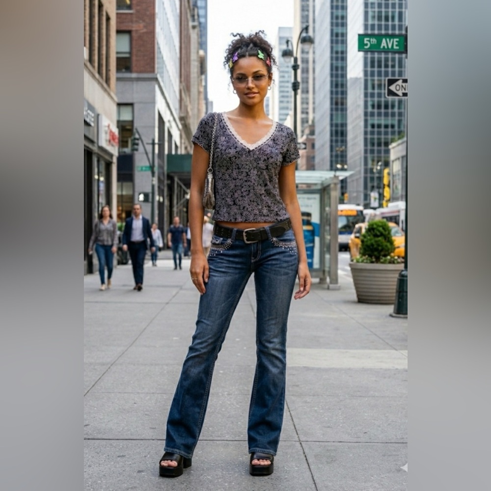 Vintage-style Black and White Fairy Grunge top